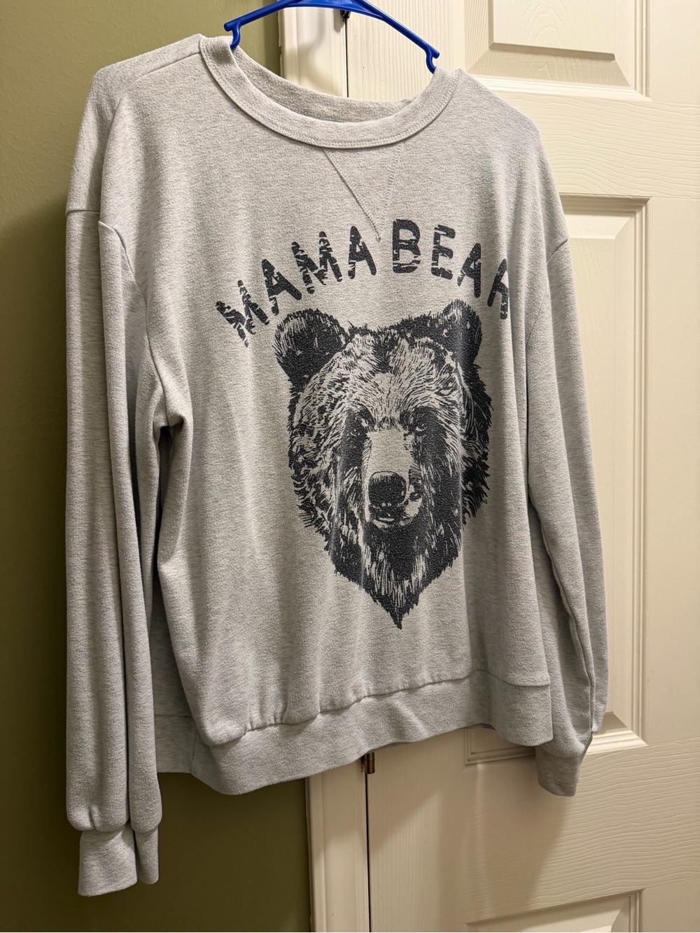 Amazon Light Gray Mama Bear Graphic Crewneck Sweatshirt